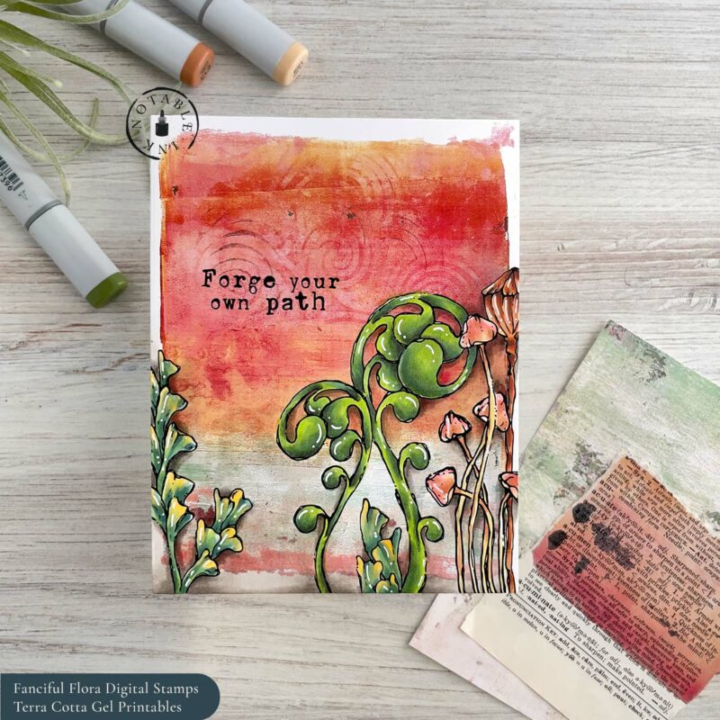 Fanciful Flora-Terra Cotta Gel Printables